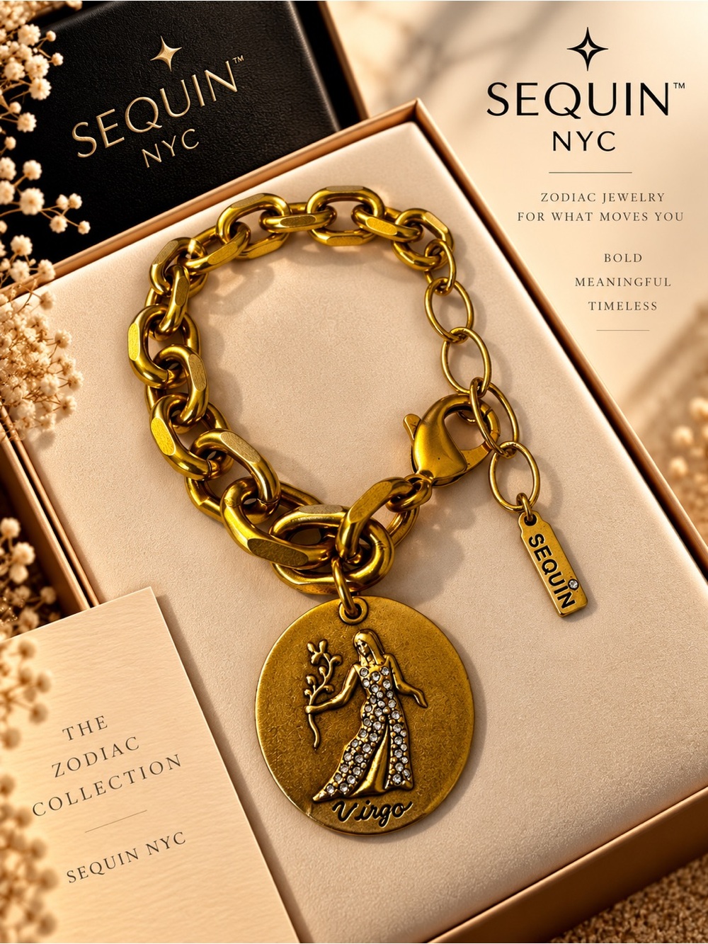 Gold Virgo Charm Bracelet